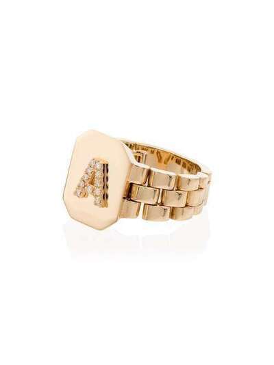 SHAY золотое кольцо с инициалом A и бриллиантами SR205YG18A