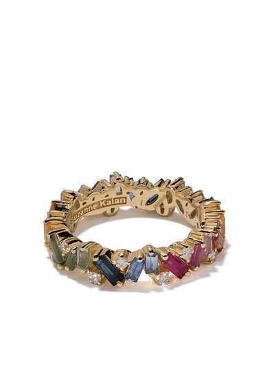 Suzanne Kalan золотое кольцо Eternity Rainbow с бриллиантами и сапфирами
