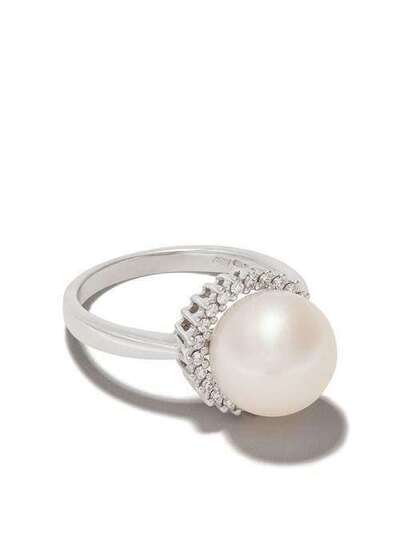 Yoko London кольцо Classic Freshwater из белого золота с жемчугом и бриллиантами YRT02237F