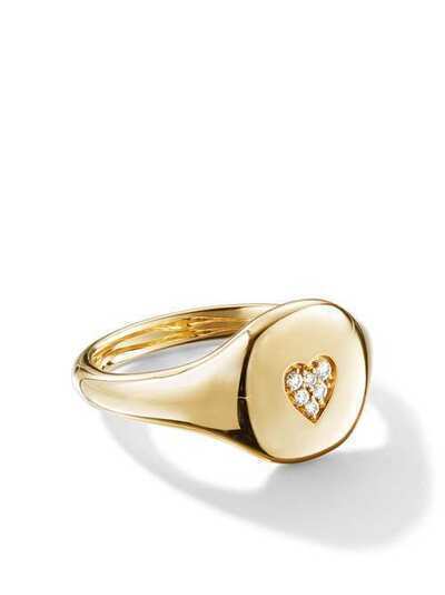 David Yurman 18kt yellow gold Cable Collectibles diamond heart mini pinky ring R14003D88ADI2