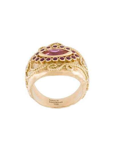 Aurelie Bidermann кольцо 'Cashmere' с рубеллитом, бриллиантами и рубинами CASBA01GV08