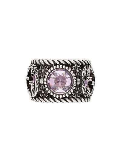 Gucci кольцо с камнями и логотипом GG 607091J7457