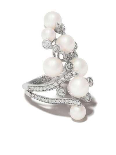 Yoko London кольцо Raindrop Akoya из белого золота с жемчугом и бриллиантами QYR1799703HZ