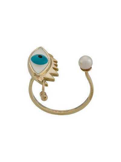 Delfina Delettrez золотое кольцо Eye Piercing с жемчугом и эмалью ANA1016DP