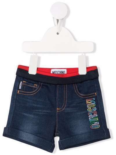 Moschino Kids джинсовые шорты с вышитым логотипом