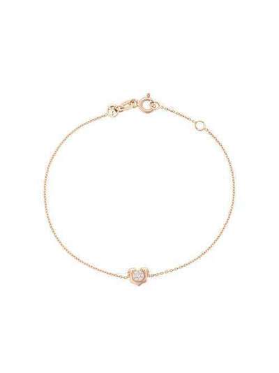 Kismet By Milka 14kt rose gold winged round diamond charm bracelet 1821281