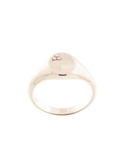 Natalie Marie 9kt yellow gold Nami pearl signet ring SS19630G