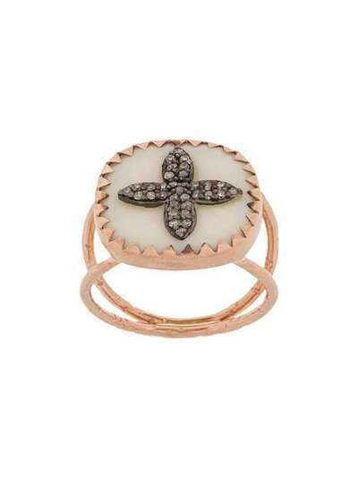 Pascale Monvoisin кольцо Bowie N°2 White Diamond из розового золота с бриллиантами BABOW2B
