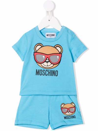 Moschino Kids комплект из топа и шортов с логотипом