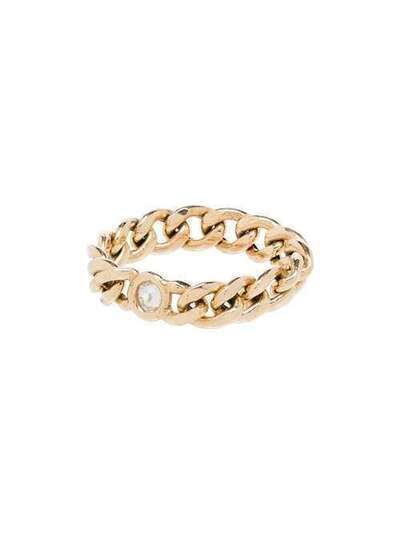 Zoë Chicco цепочное кольцо из желтого золота с бриллиантом MCCR1D