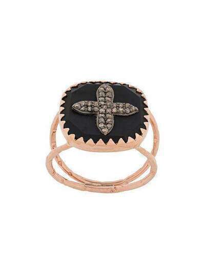 Pascale Monvoisin кольцо Bowie N°2 Black Diamond из розового золота с бриллиантами BABOW2