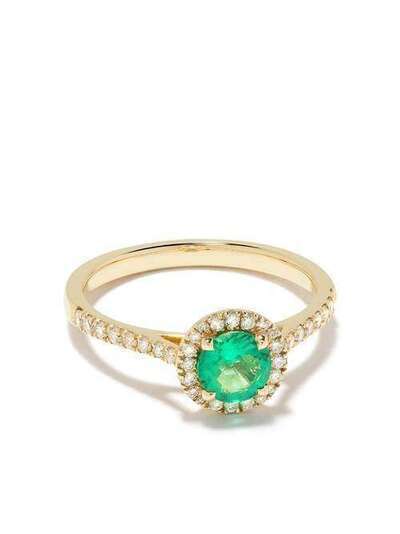 Astley Clarke золотое кольцо Halo с бриллиантами и изумрудами 90052YGER