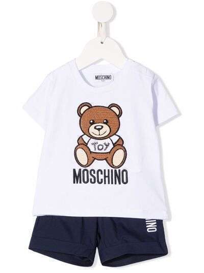 Moschino Kids шорты с вышитым логотипом и подворотами