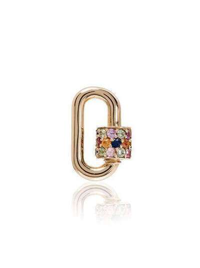 Marla Aaron multicoloured sapphires and 14K gold lock charm MASTCBYGMS
