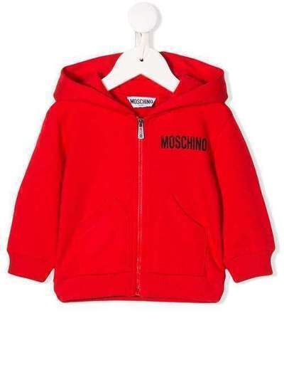 Moschino Kids куртка с капюшоном и логотипом MUF032LDA17