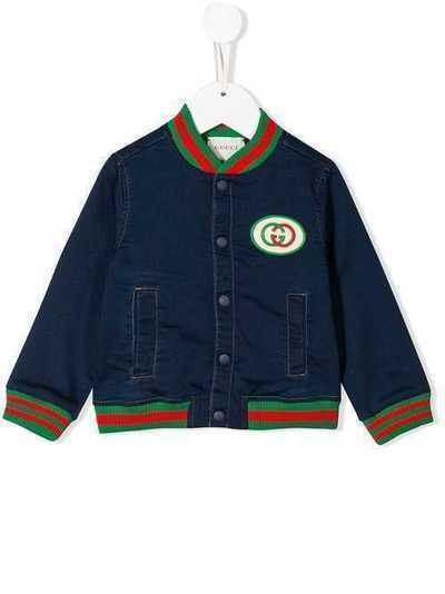 Gucci Kids куртка-бомбер с нашивкой GG 547186XJA66