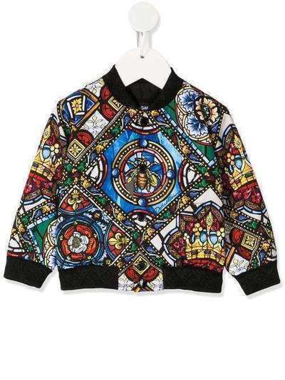 Dolce & Gabbana Kids куртка-бомбер с принтом L1JBW9HSMJD