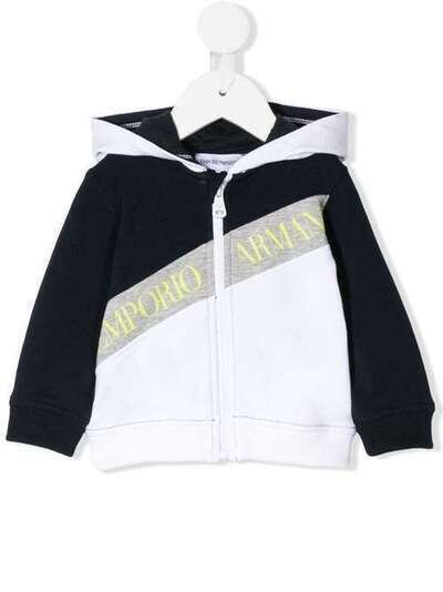 Emporio Armani Kids куртка с капюшоном и диагональным логотипом 3HHB044J23Z