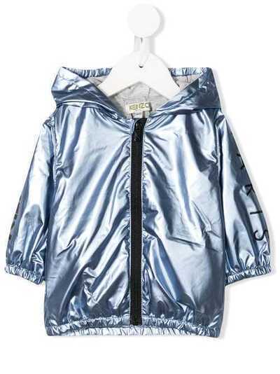 Kenzo Kids куртка с эффектом металлик и капюшоном KQ42517