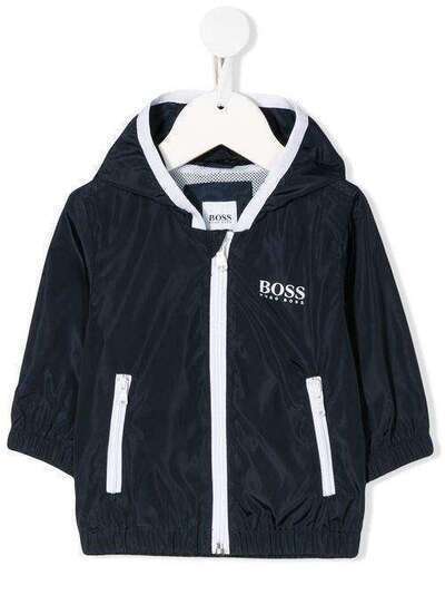 Boss Kids куртка с капюшоном и контрастной отделкой J06205849