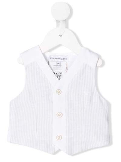 Emporio Armani Kids однобортный жилет в полоску 3HHG024JGBZ