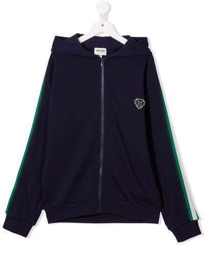 Kenzo Kids TEEN logo zipped hoodie