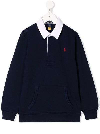 Ralph Lauren Kids свитер с воротником поло и вышитым логотипом