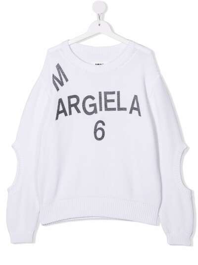 MM6 Maison Margiela Kids толстовка с вырезами и логотипом