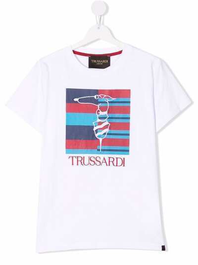 TRUSSARDI JUNIOR футболка с вышивкой
