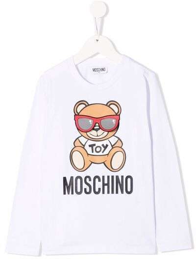 Moschino Kids футболка с принтом и длинными рукавами