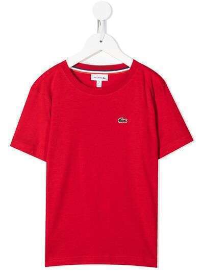 Lacoste Kids футболка с вышитым логотипом