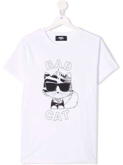 Karl Lagerfeld Kids футболка с принтом Bad Cat