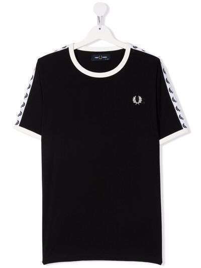 Fred Perry Kids футболка с вышитым логотипом