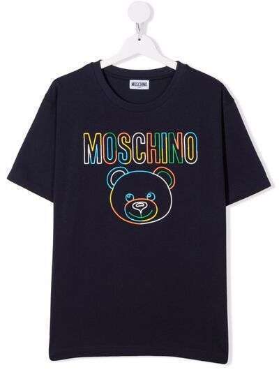 Moschino Kids футболка с вышивкой Teddy Bear