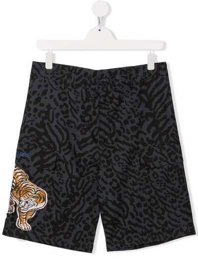 Kenzo Kids шорты с тигровым принтом