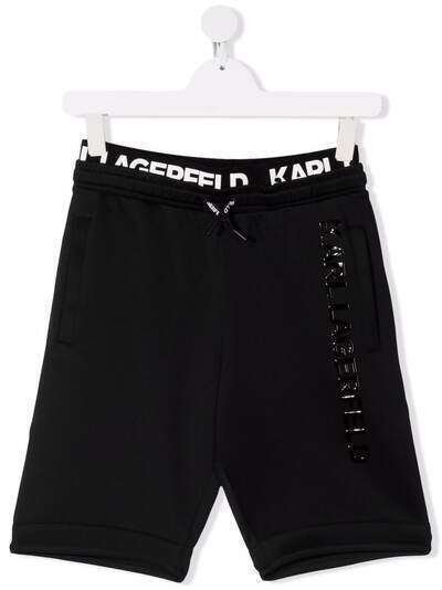 Karl Lagerfeld Kids спортивные шорты с кулиской и тисненым логотипом