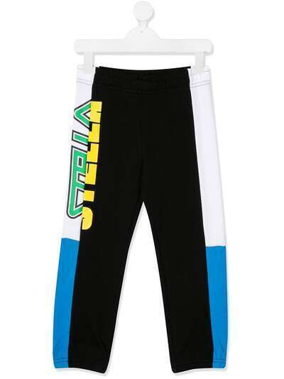 Stella McCartney Kids спортивные брюки со вставками и логотипом