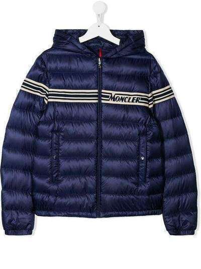 Moncler Kids стеганая куртка с жаккардовым логотипом 1A12020C0465