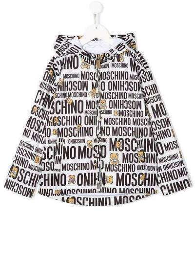 Moschino Kids TEEN all-over logo print rain jacket HUS029L3B25