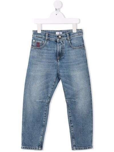 Brunello Cucinelli Kids узкие джинсы средней посадки
