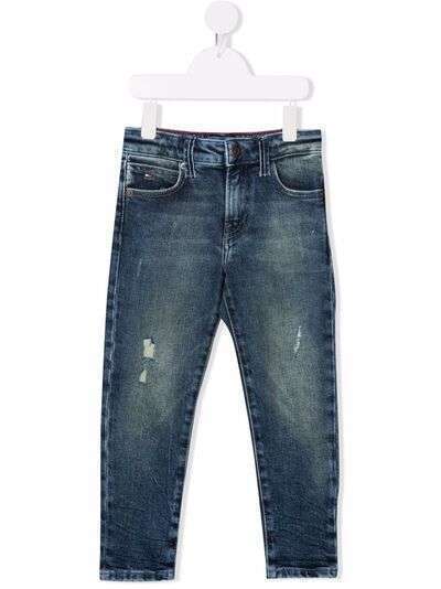 Tommy Hilfiger Junior узкие джинсы из вареного денима