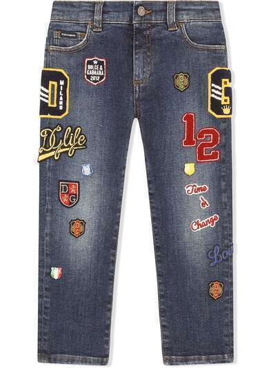 Dolce & Gabbana Kids декорированные джинсы прямого кроя