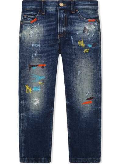 Dolce & Gabbana Kids джинсы с контрастной строчкой