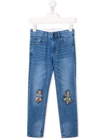 Stella McCartney Kids прямые джинсы с нашивками