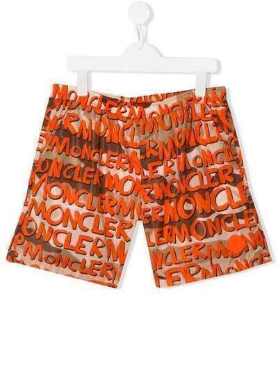 Moncler Kids плавки-шорты с принтом граффити 0074605539KY
