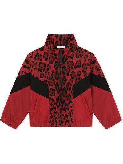 Dolce & Gabbana Kids спортивная куртка с леопардовым принтом