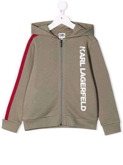 Karl Lagerfeld Kids куртка с капюшоном и логотипом