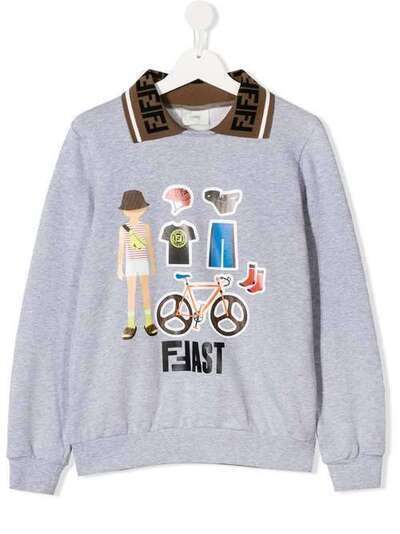 Fendi Kids TEEN cycling print sweatshirt JMH1215V0