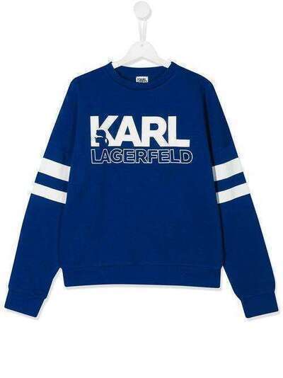 Karl Lagerfeld Kids толстовка с контрастными полосками на рукавах и логотипом Z25237829