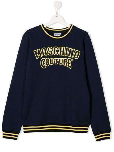 Moschino Kids толстовка с вышитым логотипом HUF03NLCA16